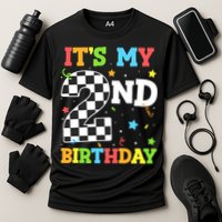 ItS My 2nd Birthday Boy 2 Two Racing Car Flag Race Car Cooling Performance Crew T-Shirt