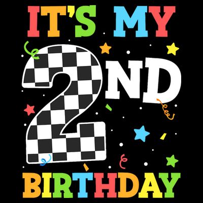 ItS My 2nd Birthday Boy 2 Two Racing Car Flag Race Car T-Shirt