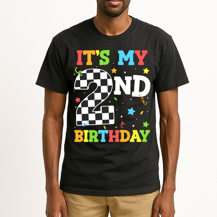ItS My 2nd Birthday Boy 2 Two Racing Car Flag Race Car Tall T-Shirt