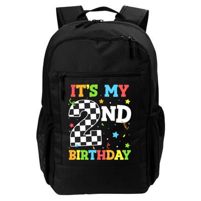 ItS My 2nd Birthday Boy 2 Two Racing Car Flag Race Car Backpack