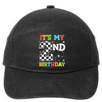 ItS My 2nd Birthday Boy 2 Two Racing Car Flag Race Car 7-Panel Snapback Hat