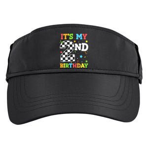 ItS My 2nd Birthday Boy 2 Two Racing Car Flag Race Car Adult Drive Performance Visor