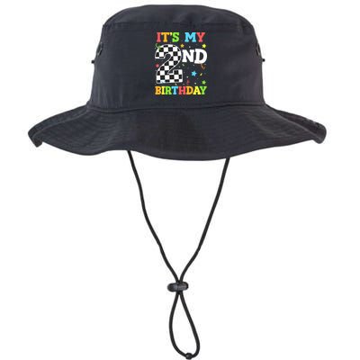 ItS My 2nd Birthday Boy 2 Two Racing Car Flag Race Car Bucket Hat