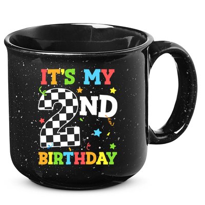 ItS My 2nd Birthday Boy 2 Two Racing Car Flag Race Car 15oz Campfire Ceramic Mug