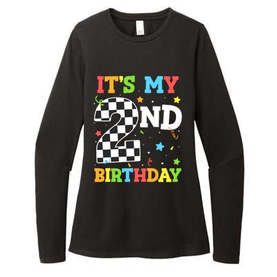 ItS My 2nd Birthday Boy 2 Two Racing Car Flag Race Car Womens CVC Long Sleeve Shirt