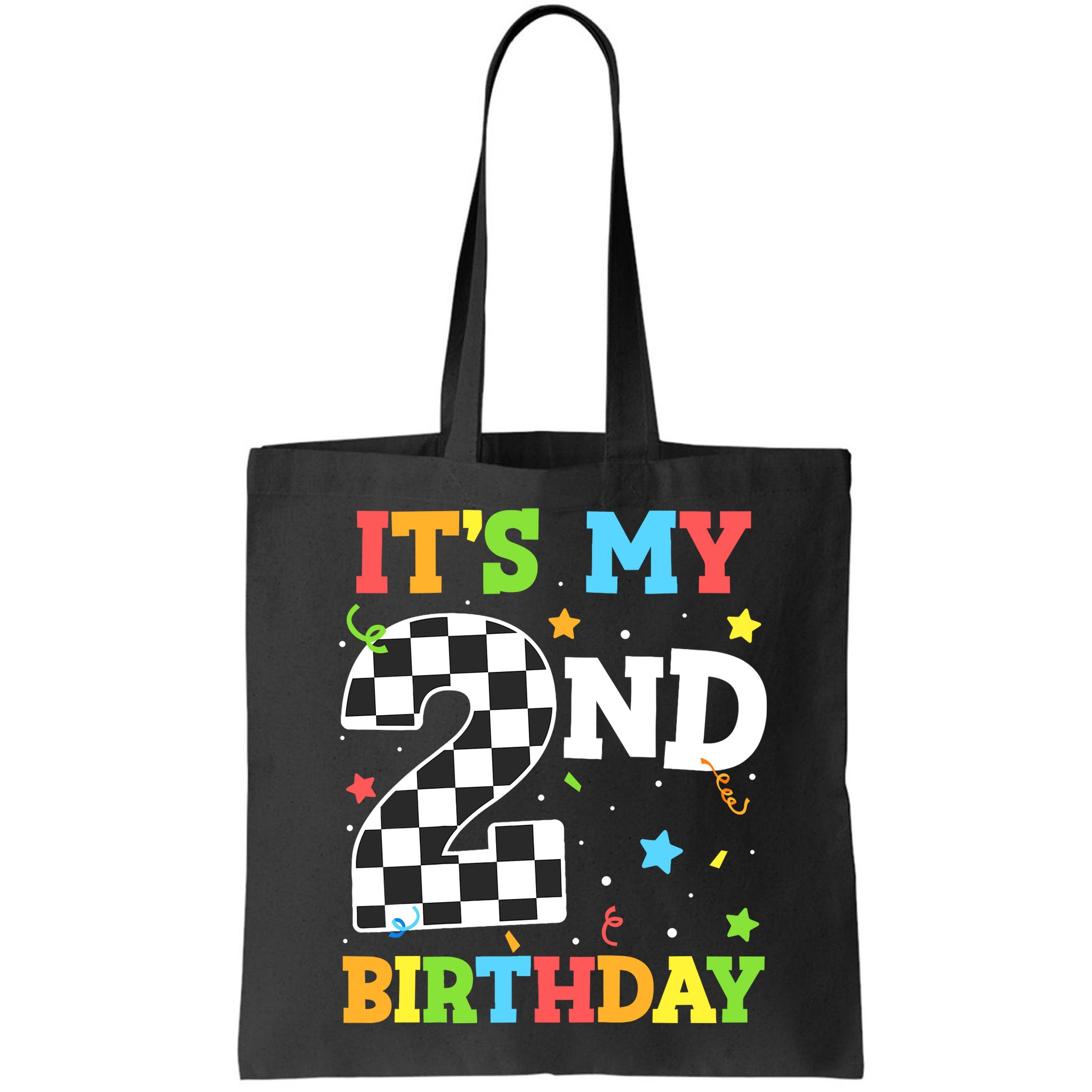ItS My 2nd Birthday Boy 2 Two Racing Car Flag Race Car Bag