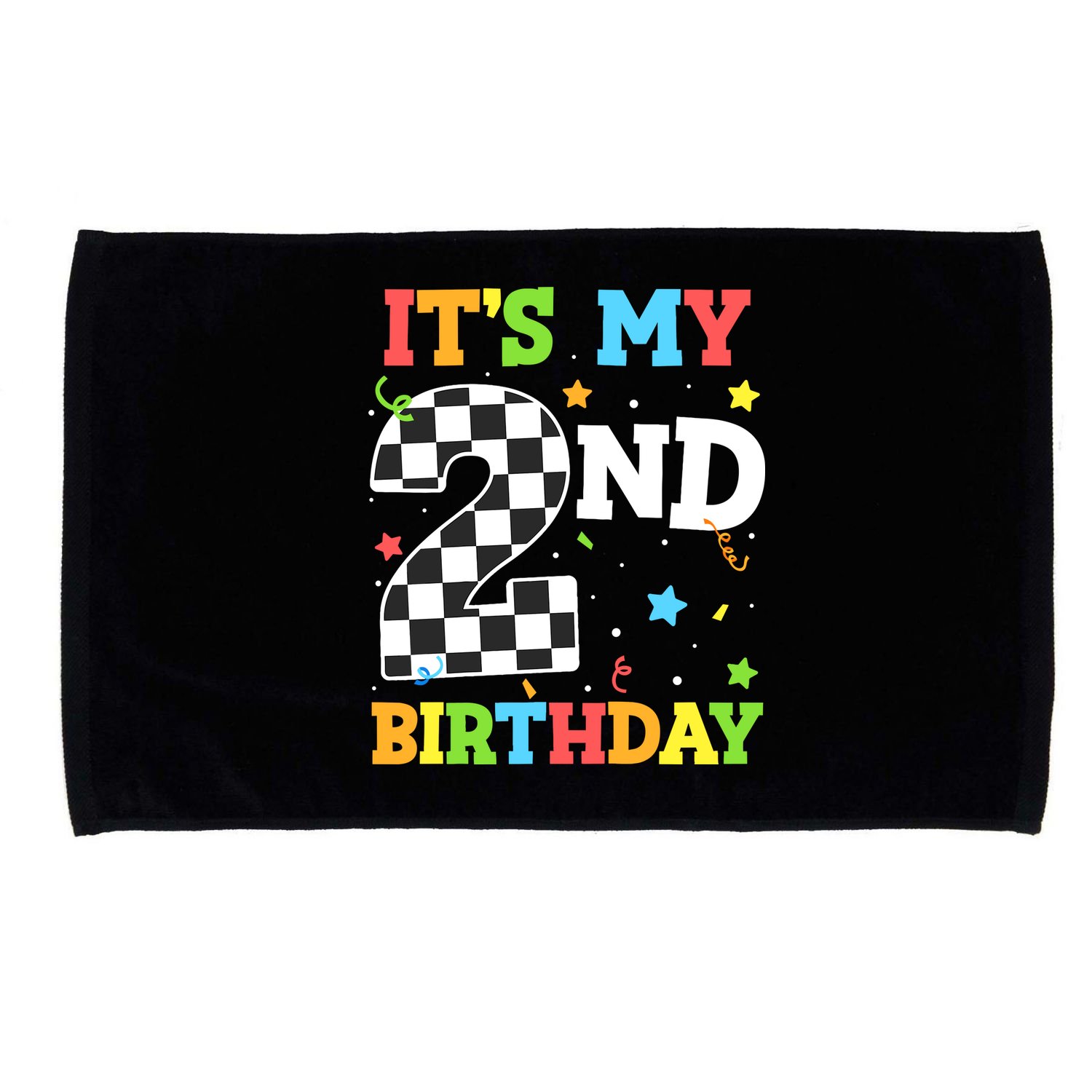 ItS My 2nd Birthday Boy 2 Two Racing Car Flag Race Car Microfiber Hand Towel