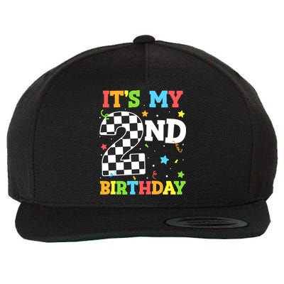 ItS My 2nd Birthday Boy 2 Two Racing Car Flag Race Car Wool Snapback Cap