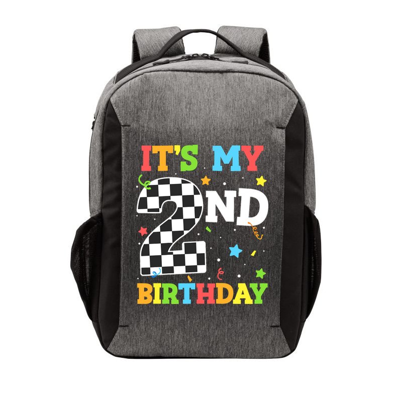 ItS My 2nd Birthday Boy 2 Two Racing Car Flag Race Car Vector Backpack