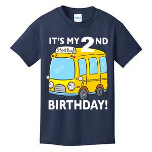 It's My 2nd Birthday School bus theme party 2 years old Kids T-Shirt