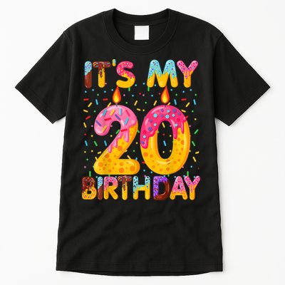 It's My 20th Birthday Sweet Donut 20 Years Old Funny Gift Tall T-Shirt