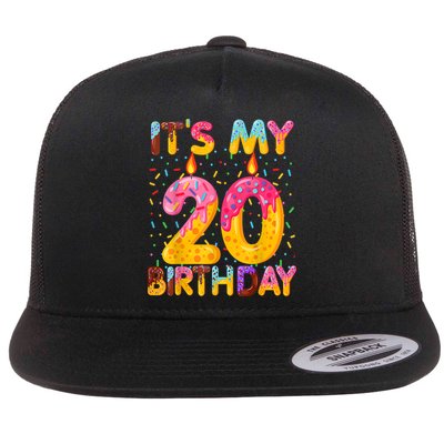 It's My 20th Birthday Sweet Donut 20 Years Old Funny Gift Flatbill Hat