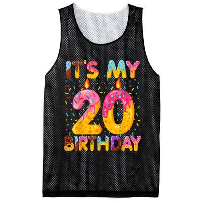 It's My 20th Birthday Sweet Donut 20 Years Old Funny Gift Mesh Reversible Basketball Jersey Tank