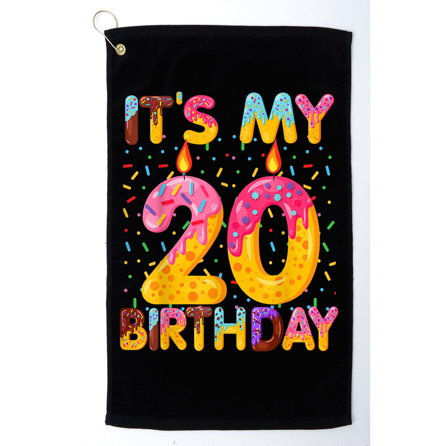 It's My 20th Birthday Sweet Donut 20 Years Old Funny Gift Golf Towel