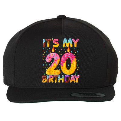 It's My 20th Birthday Sweet Donut 20 Years Old Funny Gift Wool Snapback Cap