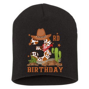 ItS My 3rd Birthday Cowboy Western 3 Year Old Boy Bday Short Acrylic Beanie