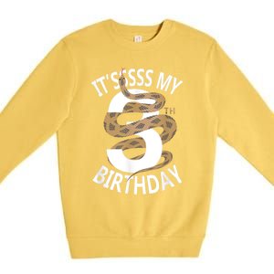 Its My 3rd Birthday 3 Years Old Snake Boy And Girl Party Premium Crewneck Sweatshirt