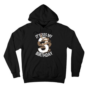 Its My 3rd Birthday 3 Years Old Snake Boy And Girl Party Hoodie