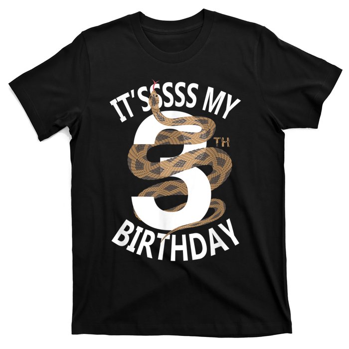 Its My 3rd Birthday 3 Years Old Snake Boy And Girl Party T-Shirt