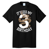 Its My 3rd Birthday 3 Years Old Snake Boy And Girl Party Tall T-Shirt