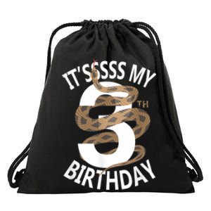 Its My 3rd Birthday 3 Years Old Snake Boy And Girl Party Drawstring Bag