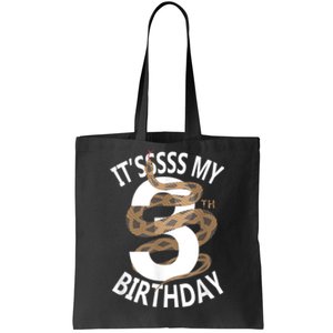 Its My 3rd Birthday 3 Years Old Snake Boy And Girl Party Tote Bag