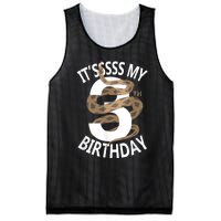 Its My 3rd Birthday 3 Years Old Snake Boy And Girl Party Mesh Reversible Basketball Jersey Tank