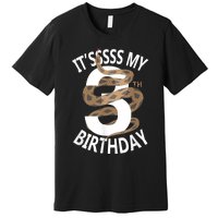 Its My 3rd Birthday 3 Years Old Snake Boy And Girl Party Premium T-Shirt