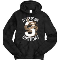 Its My 3rd Birthday 3 Years Old Snake Boy And Girl Party Tie Dye Hoodie