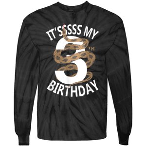 Its My 3rd Birthday 3 Years Old Snake Boy And Girl Party Tie-Dye Long Sleeve Shirt