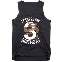 Its My 3rd Birthday 3 Years Old Snake Boy And Girl Party Tank Top