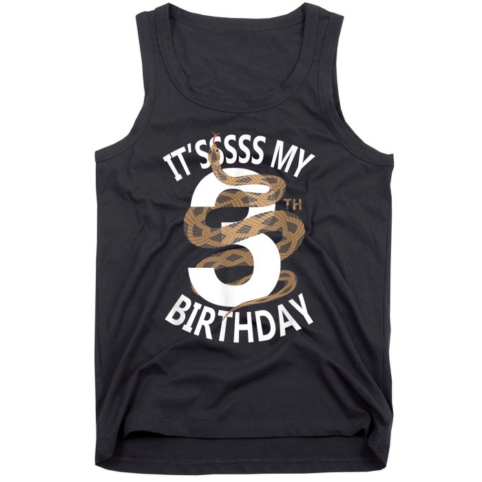 Its My 3rd Birthday 3 Years Old Snake Boy And Girl Party Tank Top