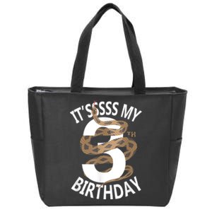 Its My 3rd Birthday 3 Years Old Snake Boy And Girl Party Zip Tote Bag