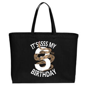 Its My 3rd Birthday 3 Years Old Snake Boy And Girl Party Cotton Canvas Jumbo Tote