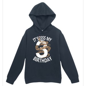 Its My 3rd Birthday 3 Years Old Snake Boy And Girl Party Urban Pullover Hoodie