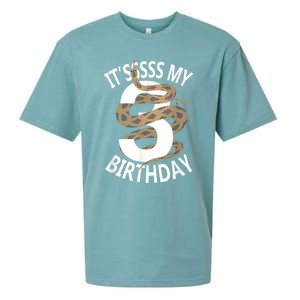 Its My 3rd Birthday 3 Years Old Snake Boy And Girl Party Sueded Cloud Jersey T-Shirt