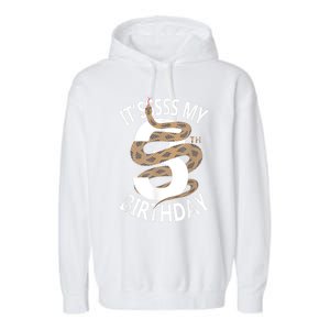 Its My 3rd Birthday 3 Years Old Snake Boy And Girl Party Garment-Dyed Fleece Hoodie