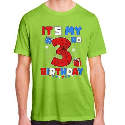 ItS My 3rd Birthday Spider Theme Party 3 Year Old Adult ChromaSoft Performance T-Shirt