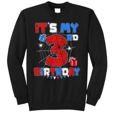 ItS My 3rd Birthday Spider Theme Party 3 Year Old Sweatshirt