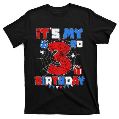 ItS My 3rd Birthday Spider Theme Party 3 Year Old T-Shirt