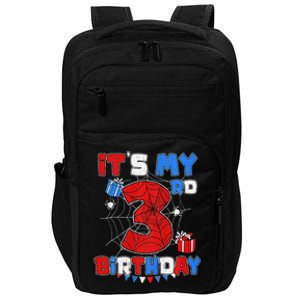 ItS My 3rd Birthday Spider Theme Party 3 Year Old Impact Tech Backpack