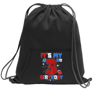 ItS My 3rd Birthday Spider Theme Party 3 Year Old Sweatshirt Cinch Pack Bag