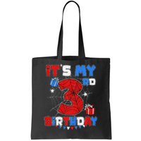 ItS My 3rd Birthday Spider Theme Party 3 Year Old Tote Bag