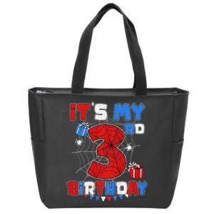 ItS My 3rd Birthday Spider Theme Party 3 Year Old Zip Tote Bag