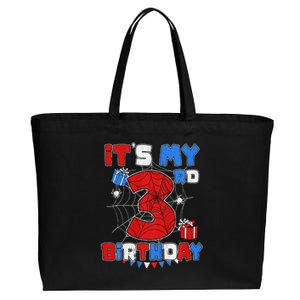 ItS My 3rd Birthday Spider Theme Party 3 Year Old Cotton Canvas Jumbo Tote