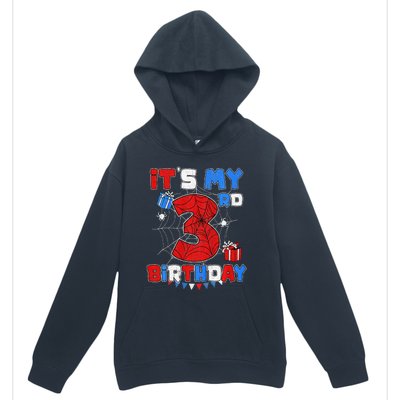 ItS My 3rd Birthday Spider Theme Party 3 Year Old Urban Pullover Hoodie