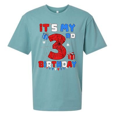 ItS My 3rd Birthday Spider Theme Party 3 Year Old Sueded Cloud Jersey T-Shirt