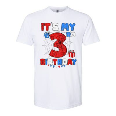 ItS My 3rd Birthday Spider Theme Party 3 Year Old Softstyle CVC T-Shirt