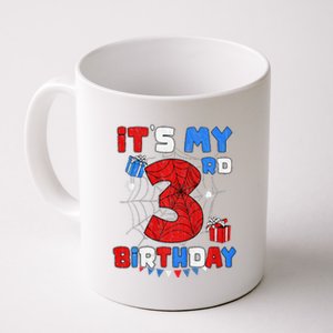 ItS My 3rd Birthday Spider Theme Party 3 Year Old Coffee Mug