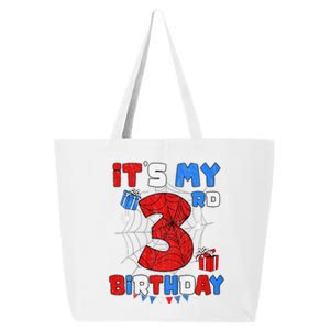 ItS My 3rd Birthday Spider Theme Party 3 Year Old 25L Jumbo Tote